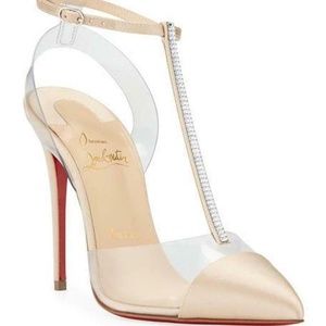 Christian Louboutin Nude Nosy Strass 100 SatinPump